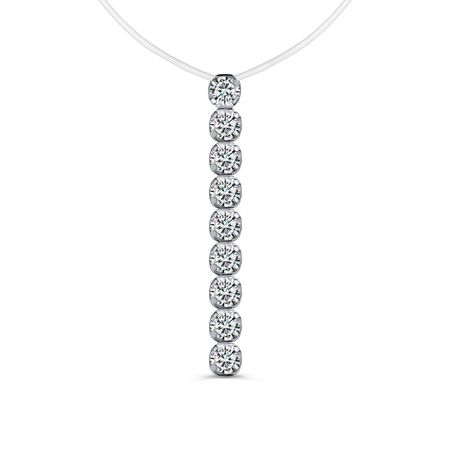 Серебряное колье с фианитами и родированием