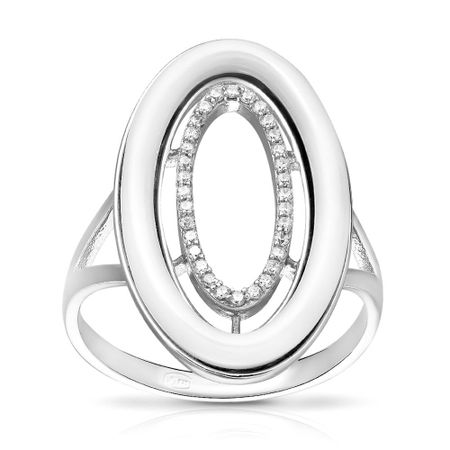 Кольцо из серебра с керамикой и фианитами