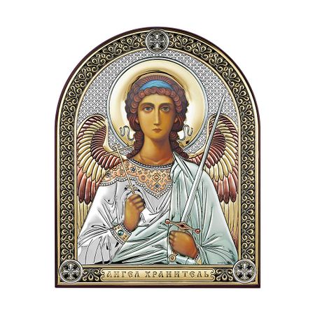 Икона Ангел-хранитель на дереве с позолотой и эмалью 10х12.5 см