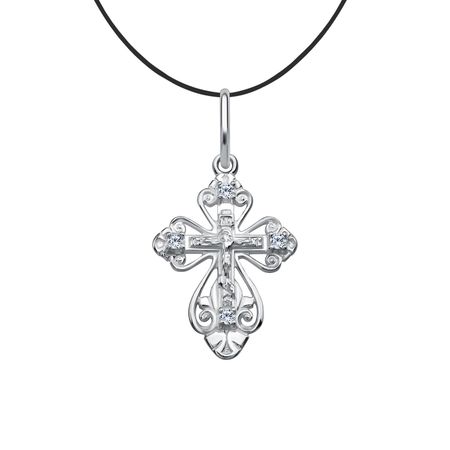 Серебряный православный крест с фианитами православный молитвослов