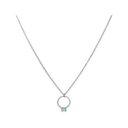 Золотое колье с фианитом SWAROVSKI и родированием