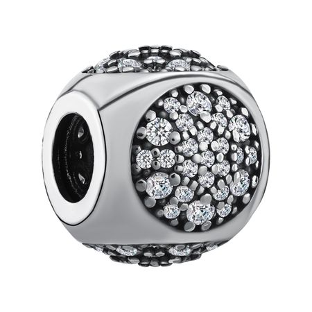 Серебряный шарм с фианитами и чернением