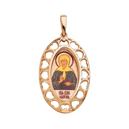 Золотая подвеска Икона Матрона Московская