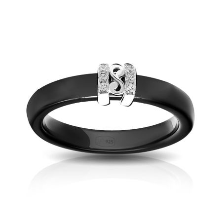 Кольцо из серебра с керамикой и фианитами