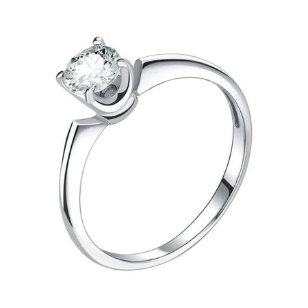 Серебряное кольцо с кристаллом SWAROVSKI и родированием