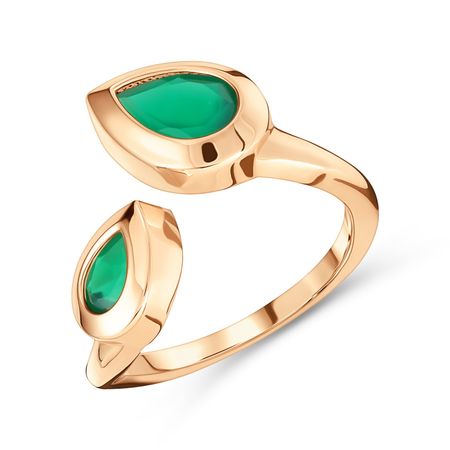 Золотое кольцо с агатами