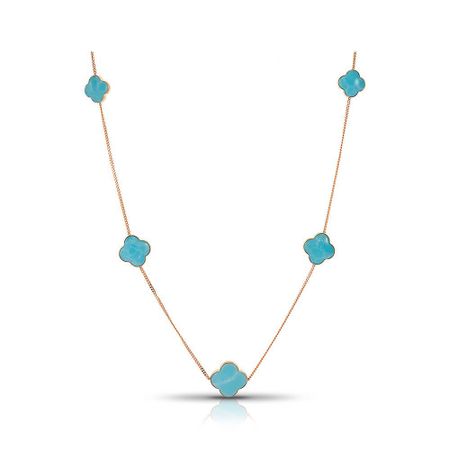 Золотое колье с ларимаром из коллекции КЛЕВЕР брелок my lucky charm клевер металл