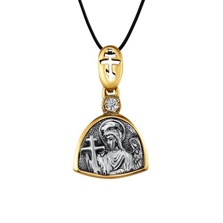 Серебряная подвеска «Икона Ангел-Хранитель» с фианитом