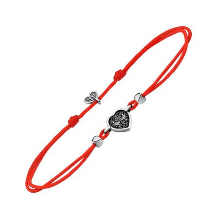 Браслет на нитке с подвеской из серебра