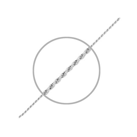 Серебряная цепочка Веревка с родированием