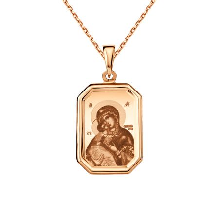 Золотая подвеска «Икона Владимирской Божией Матери»