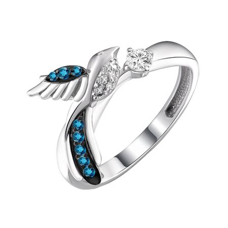 Кольцо Птица из серебра с фианитами конфета акконд птица дивная в шоколадной глазури 40 г