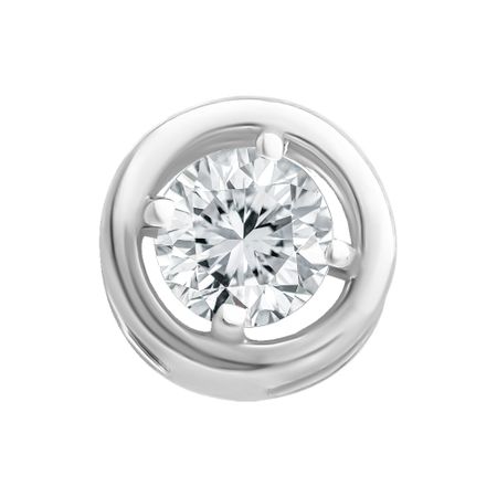 Серебряное колье с фианитом и родированием