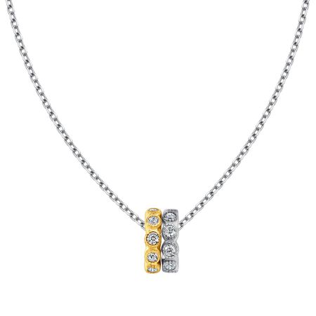 Серебряное колье с фианитами и позолотой