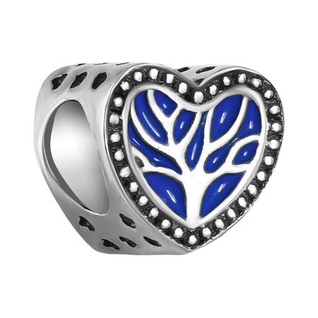 Серебряный шарм Сердце с эмалью