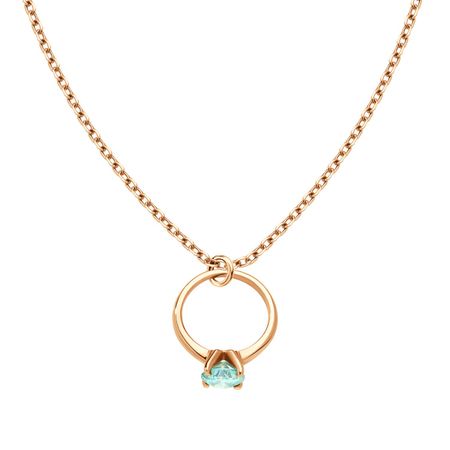 Золотое колье с кольцом и фианитом