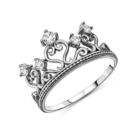 Серебряное кольцо Корона с фианитами и родированием дарья аркадьевна донцова корона мышки норушки