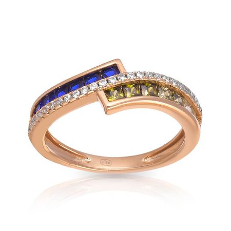 Кольцо из серебра со шпинелью и фианитами