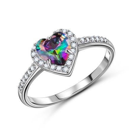 Серебряное кольцо с кварцем и фианитами