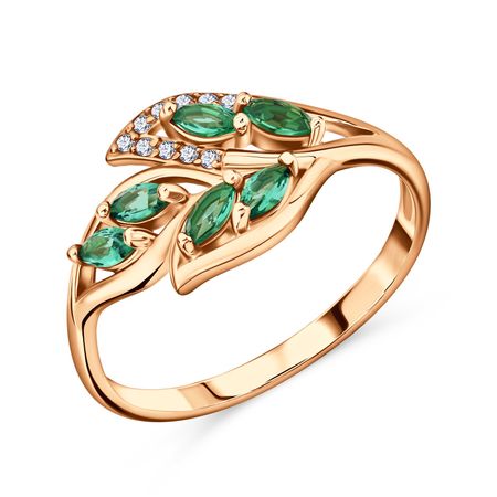 Серебряное кольцо с ювелирным стеклом и фианитами