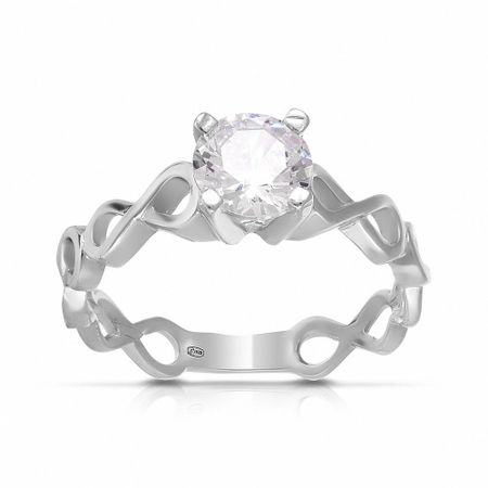 Кольцо Бесконечность из серебра с фианитом