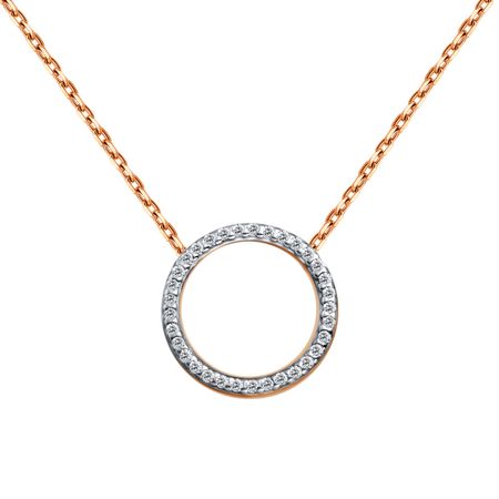 Серебряное колье с фианитами и позолотой с  родированием