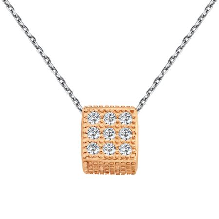 Серебряное колье с фианитами и позолотой р.40-45