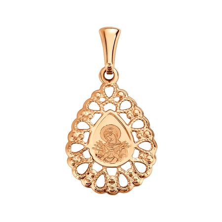 Золотая подвеска Икона Божией Матери Семистрельной