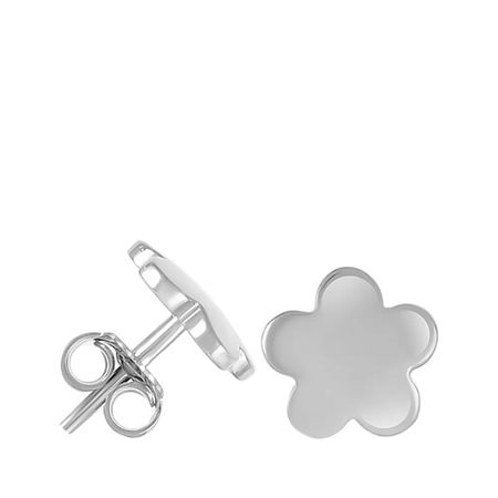 Серебряные серьги Цветок с родированием