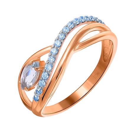 Золотое кольцо с London топазом и шпинелью