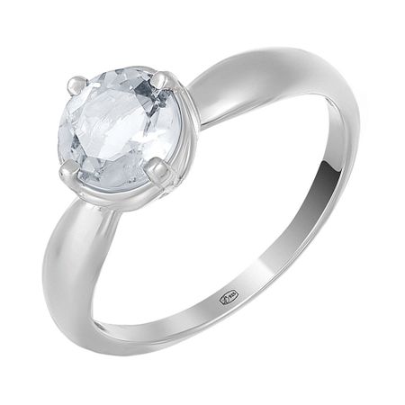 Серебряное кольцо с хрусталем и родированием