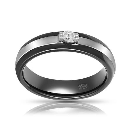 Кольцо из серебра с керамикой и фианитом