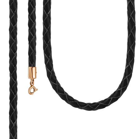 Кожаный шнурок с золотым замком