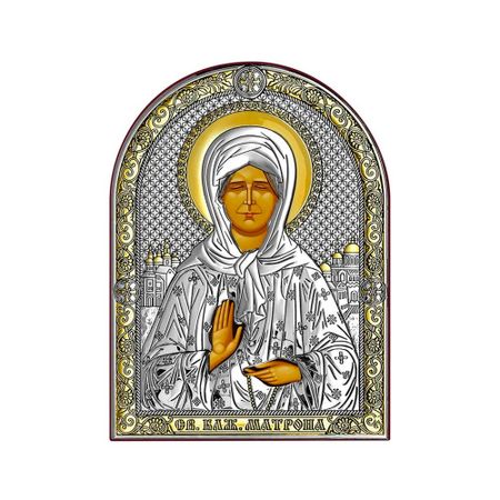 Икона Матрона Московская с позолотой 10x12.5 см