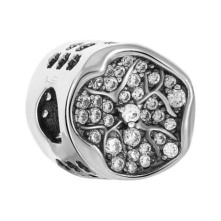 Подвеска-шарм Цветок из серебра с фианитами