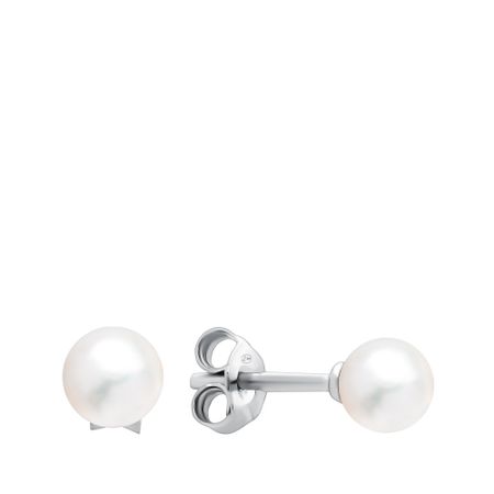Серебряные серьги с жемчугом и родированием