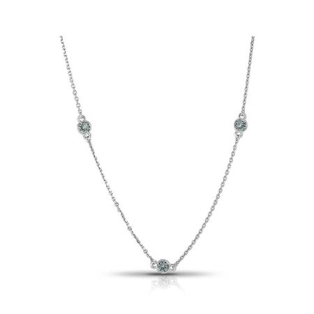 Серебряное колье с кристаллами SWAROVSKI и родированием