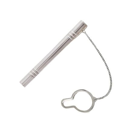 Серебряный зажим для галстука с родированием