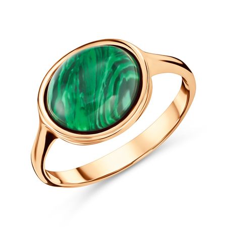 Золотое кольцо с малахитом