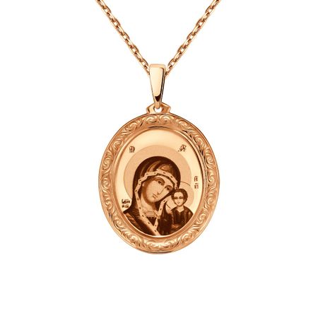 Золотая подвеска Икона Казанская Божия Матерь