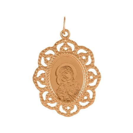 Золотая подвеска Икона Владимирская Божия Матерь