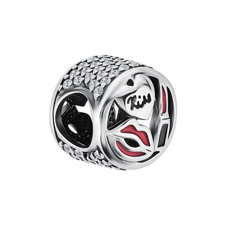 Подвеска-шарм TALANT Kiss из серебра с эмалью и фианитами