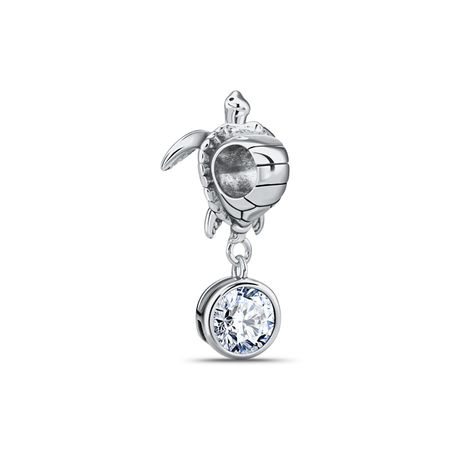 Подвеска-шарм Черепашка из серебра с фианитом