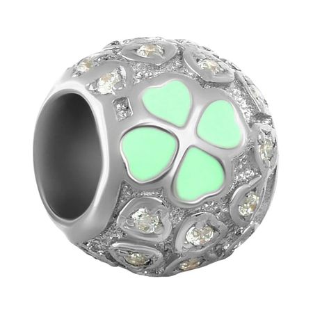 Подвеска-шарм TALANT Клевер из серебра с эмалью и фианитами брелок my lucky charm клевер металл