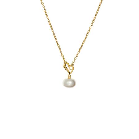 Серебряное колье с жемчугом и фианитом с позолотой колье lanzerotti колье crespino тройное с жемчугом агатом и кристаллами