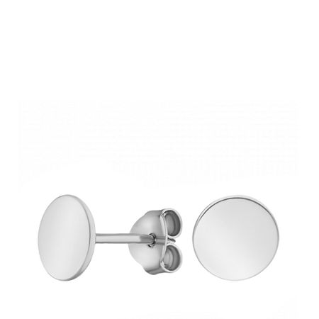 Серебряные серьги Круг с родированием