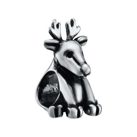 Серебряный шарм Олень с чернением металлические скрепки олень alsmt бронзовые 8 шт