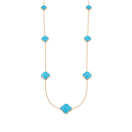 Золотое колье с бирюзой из коллекции КЛЕВЕР брелок my lucky charm клевер металл