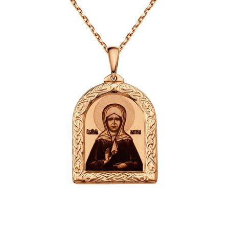 Золотая подвеска Икона Матрона