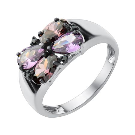 Серебряное кольцо со шпинелью нано и фианитами с платинированием анатолий павлович белкин нано подковки микро пегасов